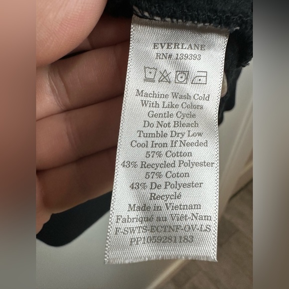 Everlane Crewneck Comfy Casual Sporty Sweatshirt Cotton Bkend Black Sz Small - Picture 14 of 17